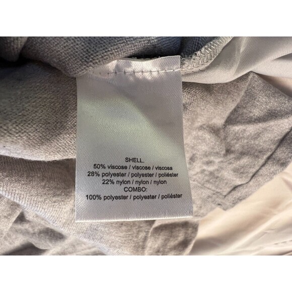 Halston Mock Neck Sweater Grey Pullover Womens XS Side Slit Long Sleeve $118 NWT - Picture 4 of 5